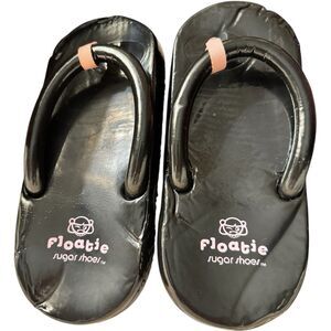 FLOATIE Sugar Shoes Y2k 90s Vintage Black Pink Flip Flops US Size 6/7